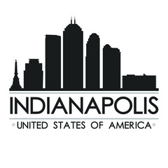 Fototapeta premium Indianapolis Indiana Skyline Silhouette Design City Vector Art Travel Cut File.