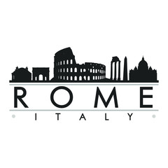 Rome Italy Skyline Silhouette Design City Vector Art Cut File Travel.
