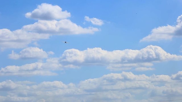 PZL M18 dromader flying away after a discharge of water. Firefight aircraft