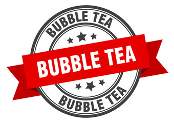 bubble tea label. bubble tearound band sign. bubble tea stamp