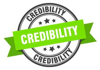 credibility label. credibilityround band sign. credibility stamp