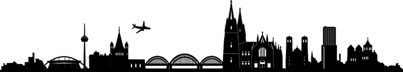 Fototapeta premium Köln Cologne City Skyline Silhouette Vector