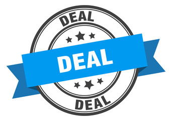 deal label. dealround band sign. deal stamp