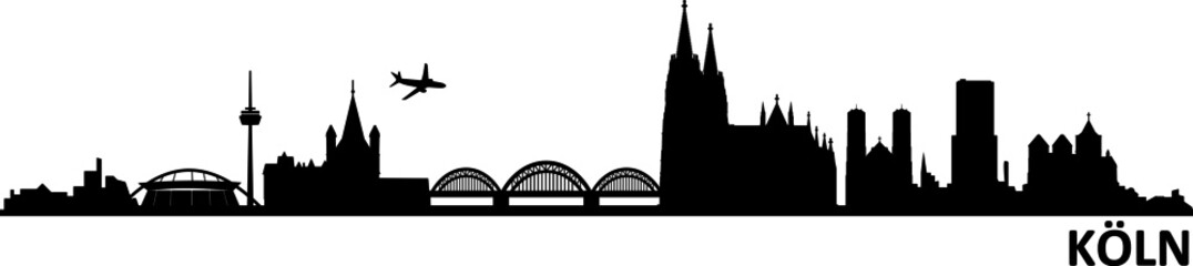 Obraz premium Köln Cologne City Skyline Silhouette Vector