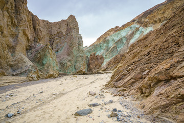 hikink the golden canyon - gower gulch circuit in death valley, california, usa