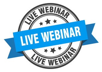 live webinar label. live webinarround band sign. live webinar stamp