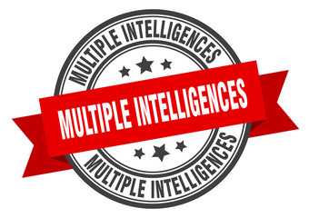 multiple intelligences label. multiple intelligencesround band sign. multiple intelligences stamp