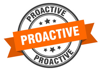 Fototapeta premium proactive label. proactiveround band sign. proactive stamp