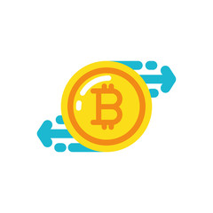 Isolated bitcoin and arrows vector design