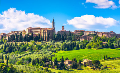 Tuscany, Pienza medieval village. Siena, Val d Orcia, Italy - obrazy, fototapety, plakaty
