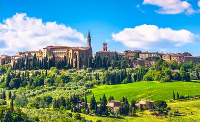 Foto op Canvas Toscane, middeleeuws dorp Pienza. Siena, Val d& 39 Orcia, Italië © stevanzz