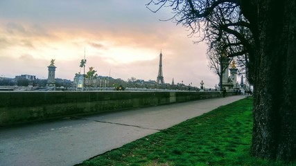 Paris view of the eiffel tower