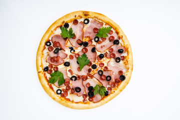 tasty pizza for restaurant menu on a light background7