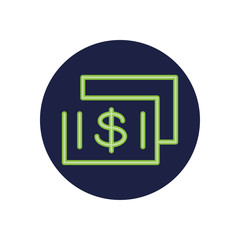 Fototapeta premium Isolated neon bills vector design