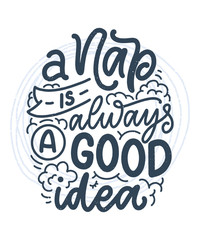 Lettering Slogan about sleep and good night. Vector illustration design for graphic, prints, poster, card, sticker and other creative uses