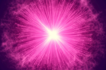 Valentines day wallpaper. Abstract explosion background. Exploding particles. Pink color