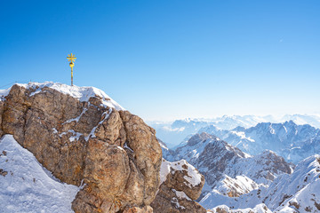 Gipfel Alpen Zugspitze Winter Schnee