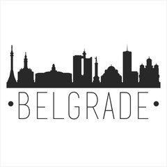 Belgrade Serbia. City Skyline. Silhouette City. Design Vector. Famous Monuments. - obrazy, fototapety, plakaty