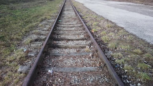 Railway Track view directly from the track