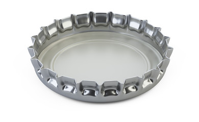 Closeup upside down beer bottle cap icon. Template for you design.