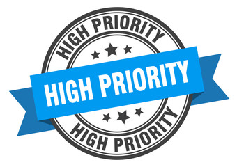 high priority label. high priorityround band sign. high priority stamp