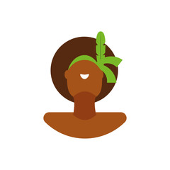Avatar man with feathers in the head vector design