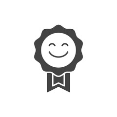 Positive feedback rating sign. Smile award line icon. Customer satisfaction symbol.