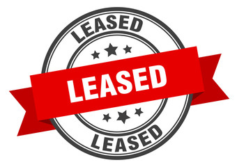 leased label. leasedround band sign. leased stamp