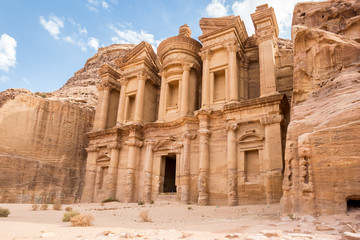 Al-Deir Monastery, Petra, Jordan - obrazy, fototapety, plakaty