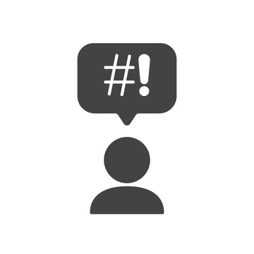 Swear bubble thin line icon. Concept of explicitives like abstract sign exclamation, hashtag and aggressive disagreement