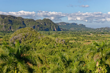 Fototapeta na wymiar Hills landscape panorama in Vinales - Cuba