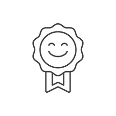 Positive feedback rating sign. Smile award line icon. Customer satisfaction symbol.