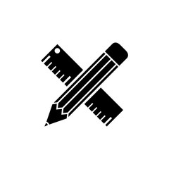 Ruler icon, logo isolated on white background