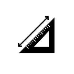 Ruler icon, logo isolated on white background