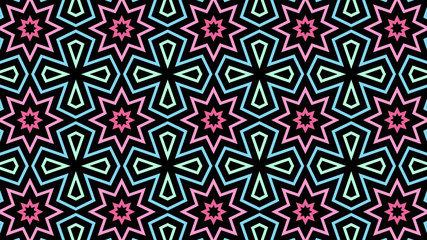 Art of kaleidascopic fashion background. Colorful pattern.