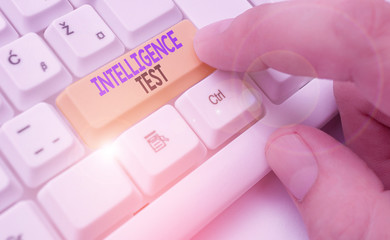 Handwriting text Intelligence Test. Conceptual photo test designed to measure the ability to think...
