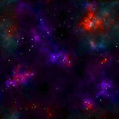 Galaxy seamless pattern. Space universe repeat bright marble abstract liquid background texture. Fluid trendy design. Modern cosmos colorful painting illustration wallpaper with stars