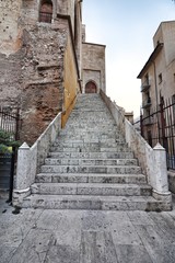 Stairway of the Torres de Quart in Valencia, Spain
