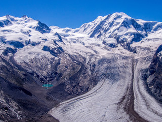 Grenzgletscher glacier and Dufourspitze the highest Swiss mountain - canton of Valais Switzerland