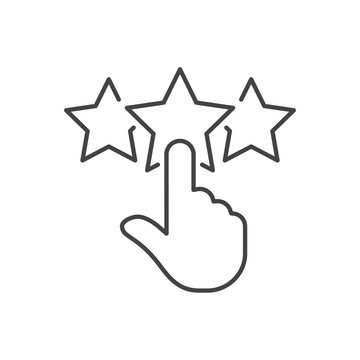 Click rating sign. Ranking star line icon. Best rank symbol. Outline concept. Thin line ranking star icon.