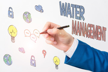 Handwriting text writing Water Management. Conceptual photo optimum use of water resources under...