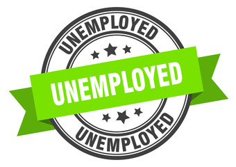 unemployed label. unemployedround band sign. unemployed stamp