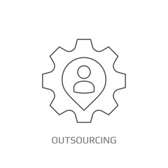 Outsourcing, Cooperation Icon, Linear Style