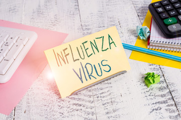 Conceptual hand writing showing Influenza Virus. Concept meaning an infectious disease caused by an...