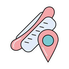 pin pointer location with hot dog