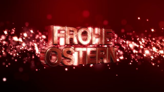Video - Frohe Ostern - Bokeh - Hintergrund - rot - Text - Oster