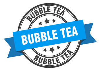 bubble tea label. bubble tearound band sign. bubble tea stamp