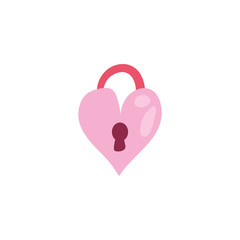 Isolated heart padlock vector design