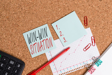 Word writing text Win Win Situation. Business photo showcasing situation where all the parties...