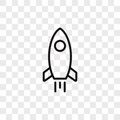 Rocket vector icon in modern design style for web site and mobile app